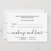 Rendy zwart wit, eenvoudig elegant cadeaubon (Achterkant)