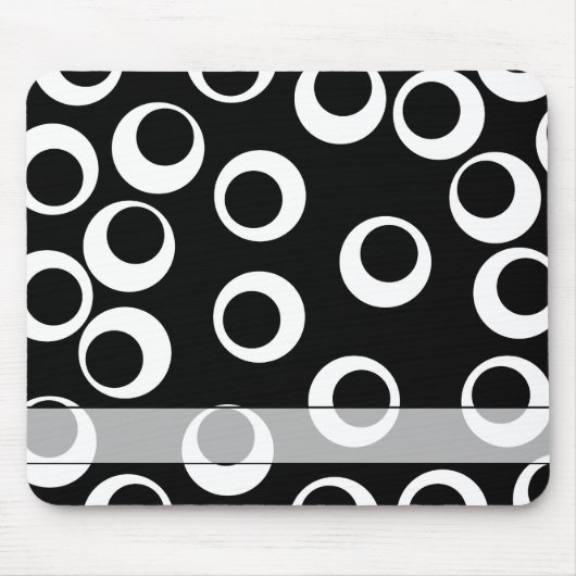 Rendy zwart-wit retro ontwerp. Personaliseer Muismat (Voorkant)
