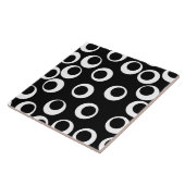 Rendy zwart-wit retro ontwerp. tegeltje (Zijkant)