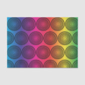 Rendy zwarte cirkels op regenboogachtergrondpatroo tissuepapier (Voorkant)