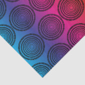 Rendy zwarte cirkels op regenboogachtergrondpatroo tissuepapier (Detail)