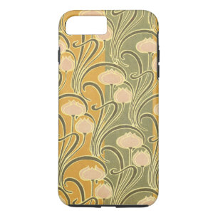 Rene Beauclair's Art Nouveau Stripes & Flowers iPhone 8/7 Plus Hoesje