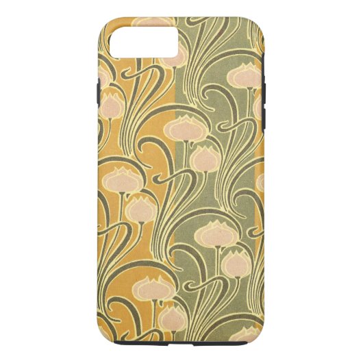 Rene Beauclair's Art Nouveau Stripes & Flowers Case-Mate iPhone Case (Achterkant)