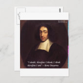 Rene Descarte denk ik daarom ben ik een citaat Briefkaart (Voorkant / Achterkant)