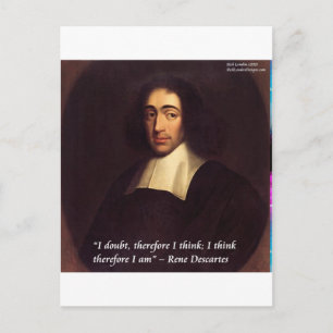 Rene Descarte denk ik daarom ben ik een citaat Briefkaart