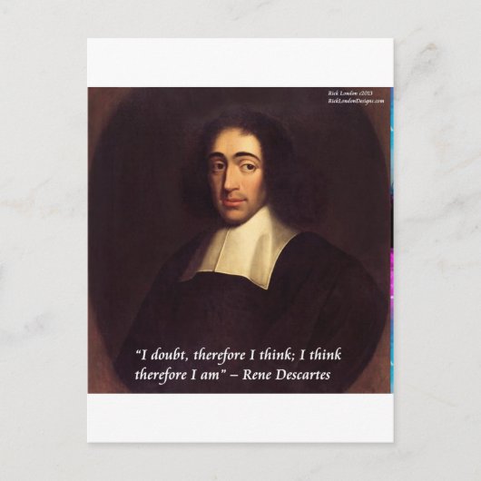 Rene Descarte denk ik daarom ben ik een citaat Briefkaart (Voorkant)