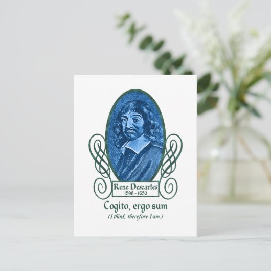 René Descartes Briefkaart (Staand voorkant)