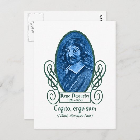 René Descartes Briefkaart (Voorkant / Achterkant)