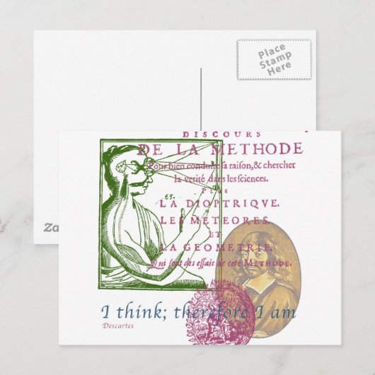 Rene Descartes Briefkaart (Voorkant / Achterkant)