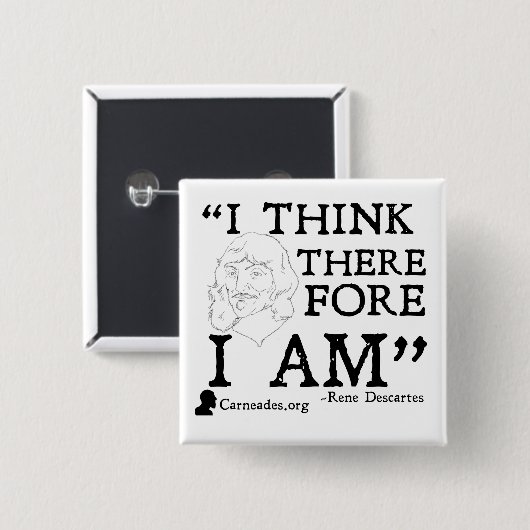 Rene Descartes Cogito Button (Voorkant /achterkant)