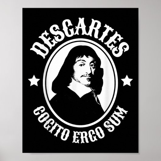 Rene Descartes Cogito Ergo Sum Quote Poster (Voorkant)