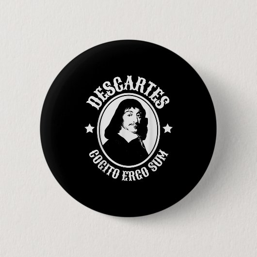 Rene Descartes Cogito Ergo Sum Quote Ronde Button 5,7 Cm (Voorkant)