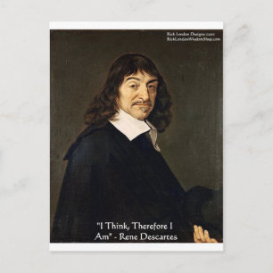 Rene Descartes "Ik denk dus.." Wijsheid Geschenken Briefkaart