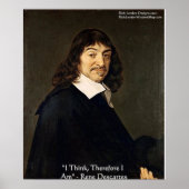 Rene Descartes "Ik denk dus..." Wisdom Poster (Voorkant)