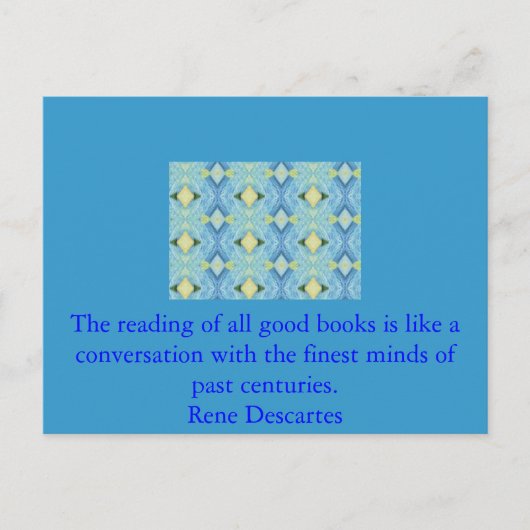 Rene Descartes Literature Quote Briefkaart (Voorkant)