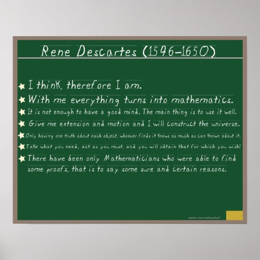 Rene Descartes Mathematics Posters Citaten (Voorkant)