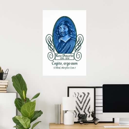 René Descartes Poster (Thuiskantoor)
