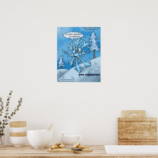 Rene Descartes Snowflake Funny Posters (Keuken)