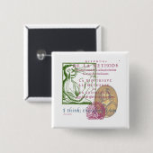 Rene Descartes Vierkante Button 5,1 Cm (Voorkant /achterkant)