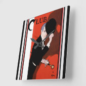 Rene Gruau Club Wall Clock Vierkante Klok (Hoek)