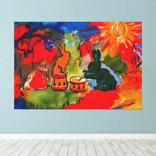 Rene Magritte art Canvas Afdruk (Insitu (Houten vloer))