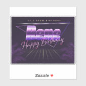 Rene Name Vorname lila retro Sticker Geburtstag (Vel)
