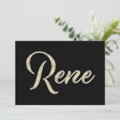 Rene Name white gold Handwriting Karte Kaart (Staand voorkant)