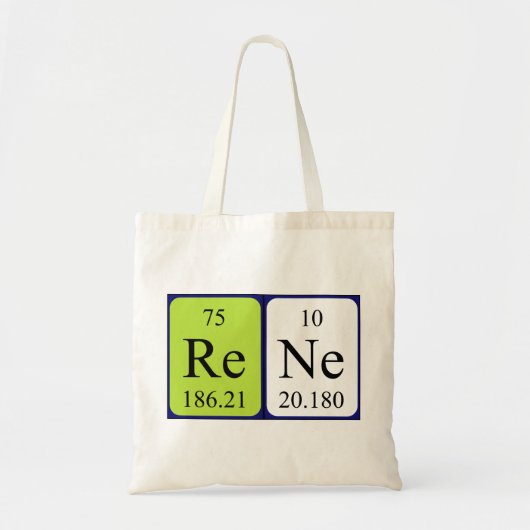 Rene periodieke lijstnaam canvas tas (Voorkant)