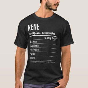 Rene Serving Maat Voeding Etiket Calorieën T-shirt