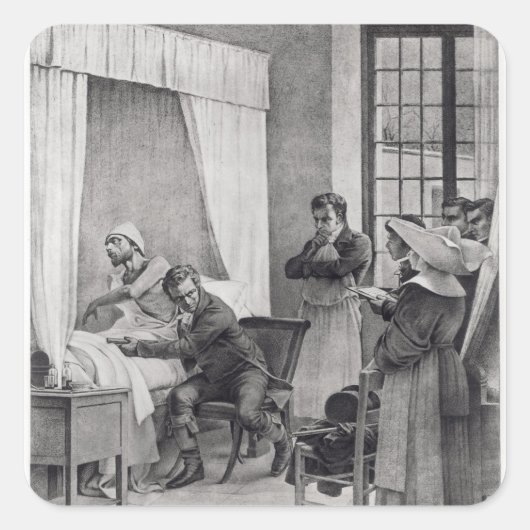 Rene Theophile Hyacinthe Laennec Vierkante Sticker (Voorkant)