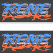 Rene Vorname Name Graffiti Aufkleber Sticker (Voorkant)