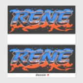 Rene Vorname Name Graffiti Aufkleber Sticker (Vel)