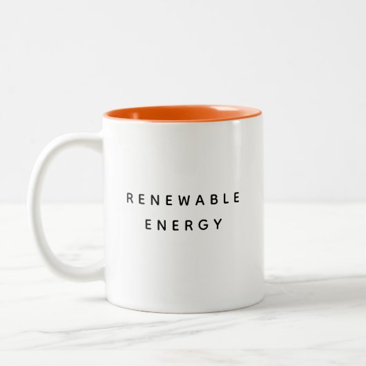 Reneable Energy Funny Cute Trendy Quote Tweekleurige Koffiemok (Links)