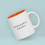 Reneable Energy Funny Cute Trendy Quote Tweekleurige Koffiemok<br><div class="desc">Als er één ding is waar we meer van houden dan koffie,  dan is het meer KOFFIE. Grappig,  trendy en cool koffie mok gezegde "Renewable energy" in moderne typografie op de tweetalige koffie-mok. Voor energie- en koffieliefhebbers! Verkrijgbaar in veel kleuren.</div>