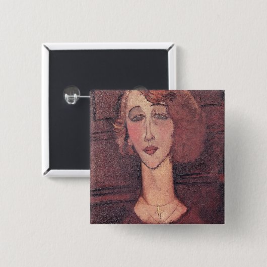 Renee 1917 vierkante button 5,1 cm (Voorkant /achterkant)