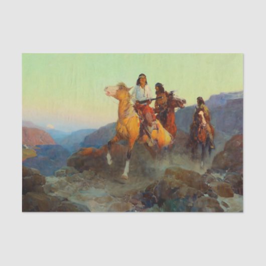 Renegade Apache door Frank Tenney Johnson Tissuepapier (Voorkant)