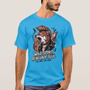 Renegade Wilde Geest Vos Punk Streetwear Omhelzing T-shirt