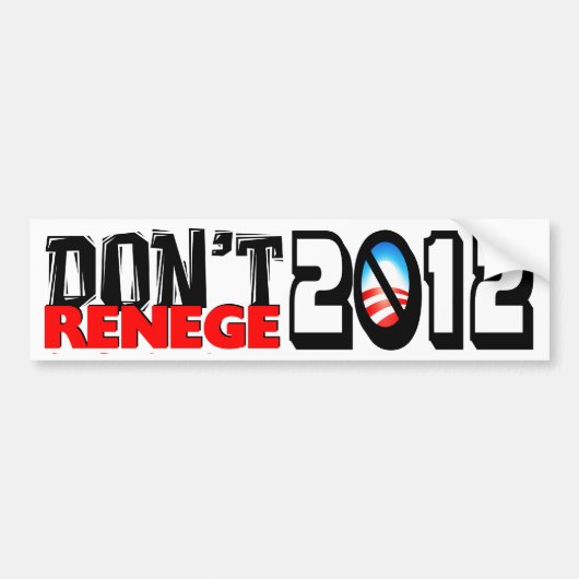 Renege 2012 niet bumpersticker (Voorkant)