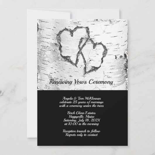 Reneing Vows Ceremony Birch Tree Hearts Kaart (Voorkant)