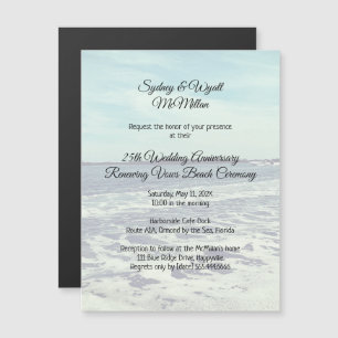 Reneing Vows Ceremony Boating Water Background Magnetische Uitnodiging