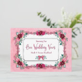 Reneing Wedding Vows Kerstroze Poinsettias Kaart (Staand voorkant)
