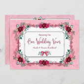 Reneing Wedding Vows Kerstroze Poinsettias Kaart (Voorkant / Achterkant)