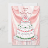 Reneing Wedding Vows Pink en White Elegant Cake Kaart (Voorkant)