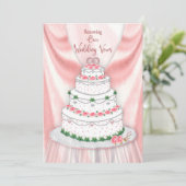 Reneing Wedding Vows Pink en White Elegant Cake Kaart (Staand voorkant)