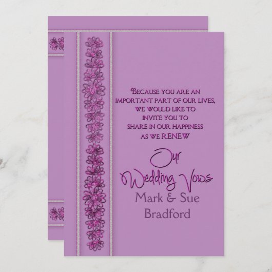 Reneing Wedding Vows - Radiant Orchid - Kaart (Voorkant / Achterkant)