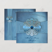 Reneing Wedding Vows - Uitnodiging - Elegant Blue (Voorkant / Achterkant)