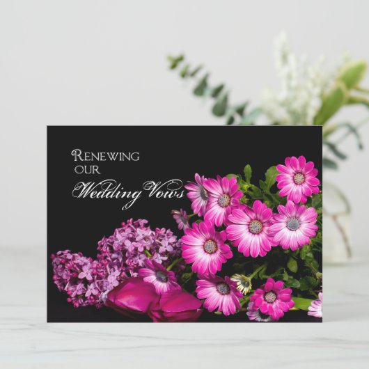 Reneing Wedding Vows - Uitnodiging - Paarse ventil (Staand voorkant)