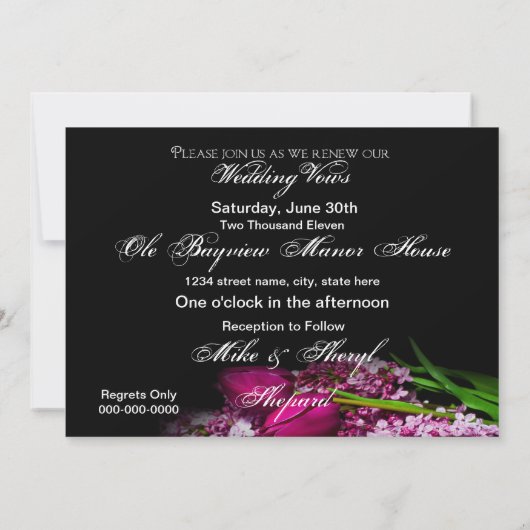 Reneing Wedding Vows - Uitnodiging - Paarse ventil (Achterkant)