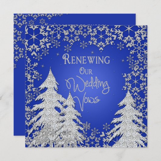 Reneing Wedding Vows - Uitnodiging - Snowflakes (Voorkant / Achterkant)