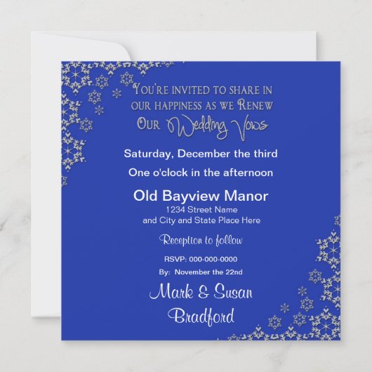 Reneing Wedding Vows - Uitnodiging - Snowflakes (Achterkant)